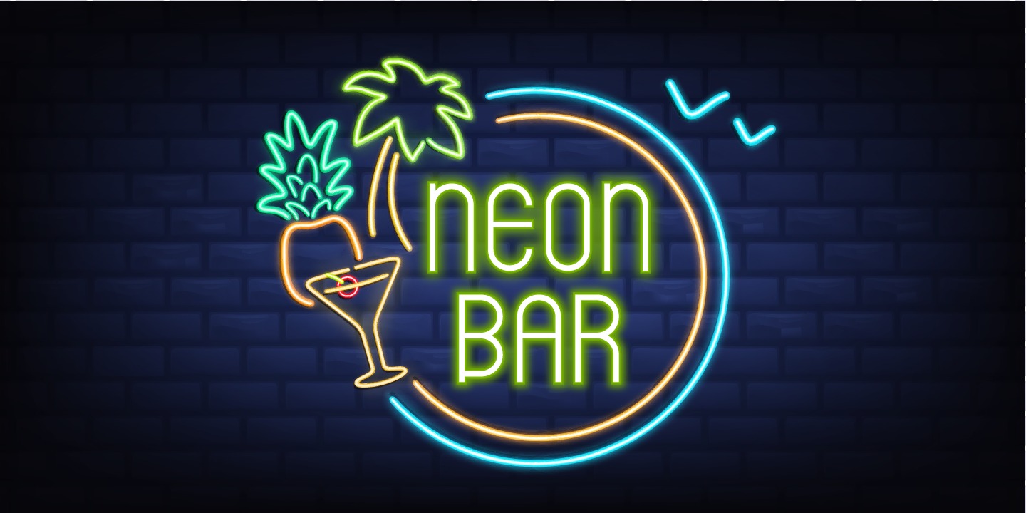 Пример шрифта Neon Bar #2